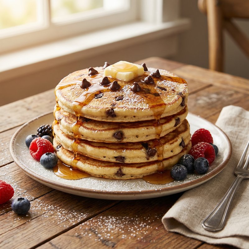 Chocolate Chip Protein Pancakes